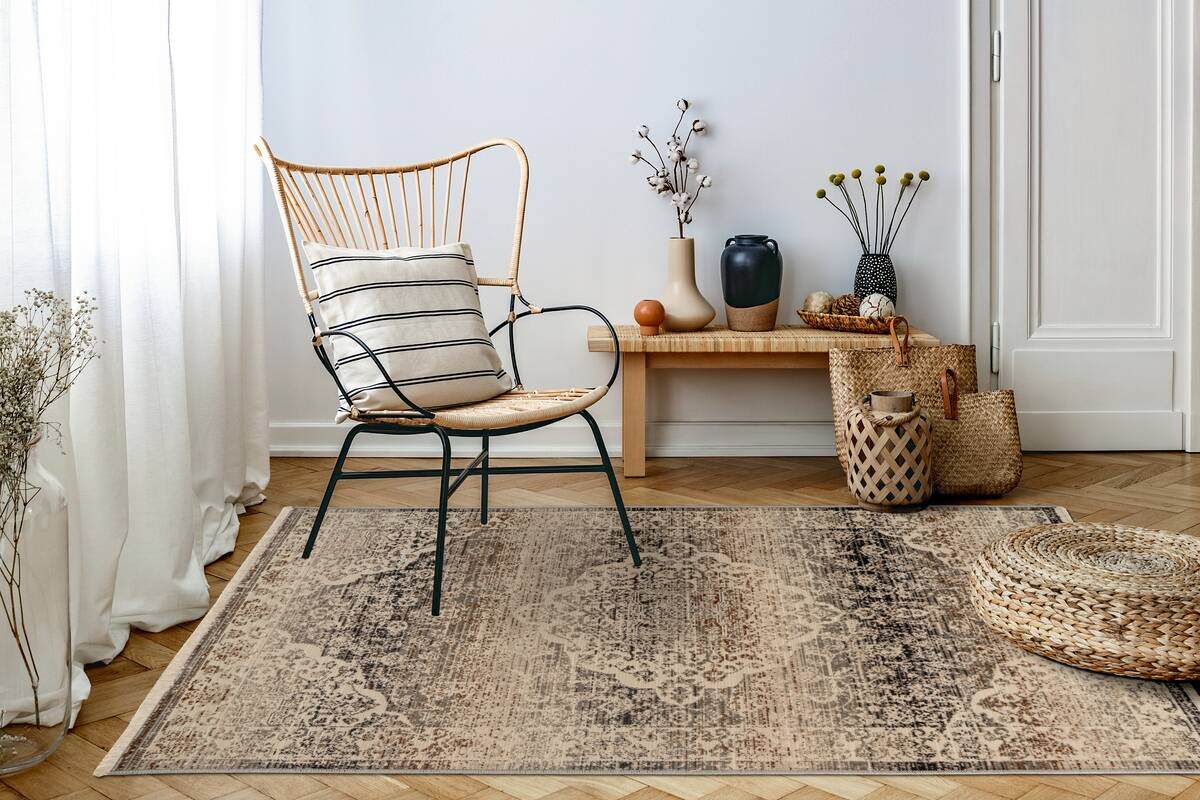 Kayoom Kurzflorteppich Charin 725 beige B/H/L: ca. 80x0,35x150 cm