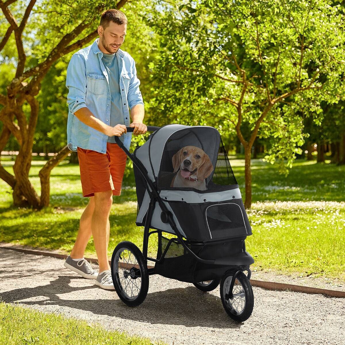 PawHut Hunde-Zubehör grau Polypropylen B/H/L: ca. 58x111x107 cm