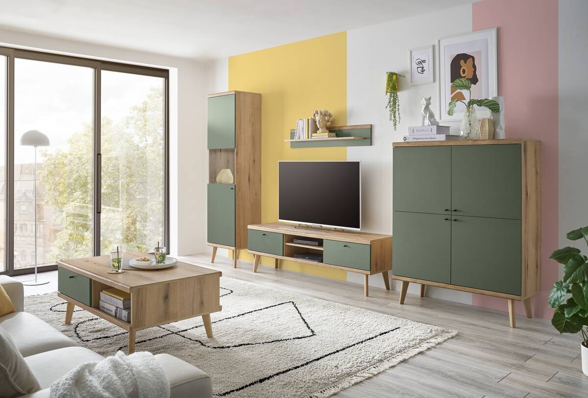 Lowboard Alva Eiche Evoke Coast Nachbildung salbei B/H/T: ca. 160x50x40 cm