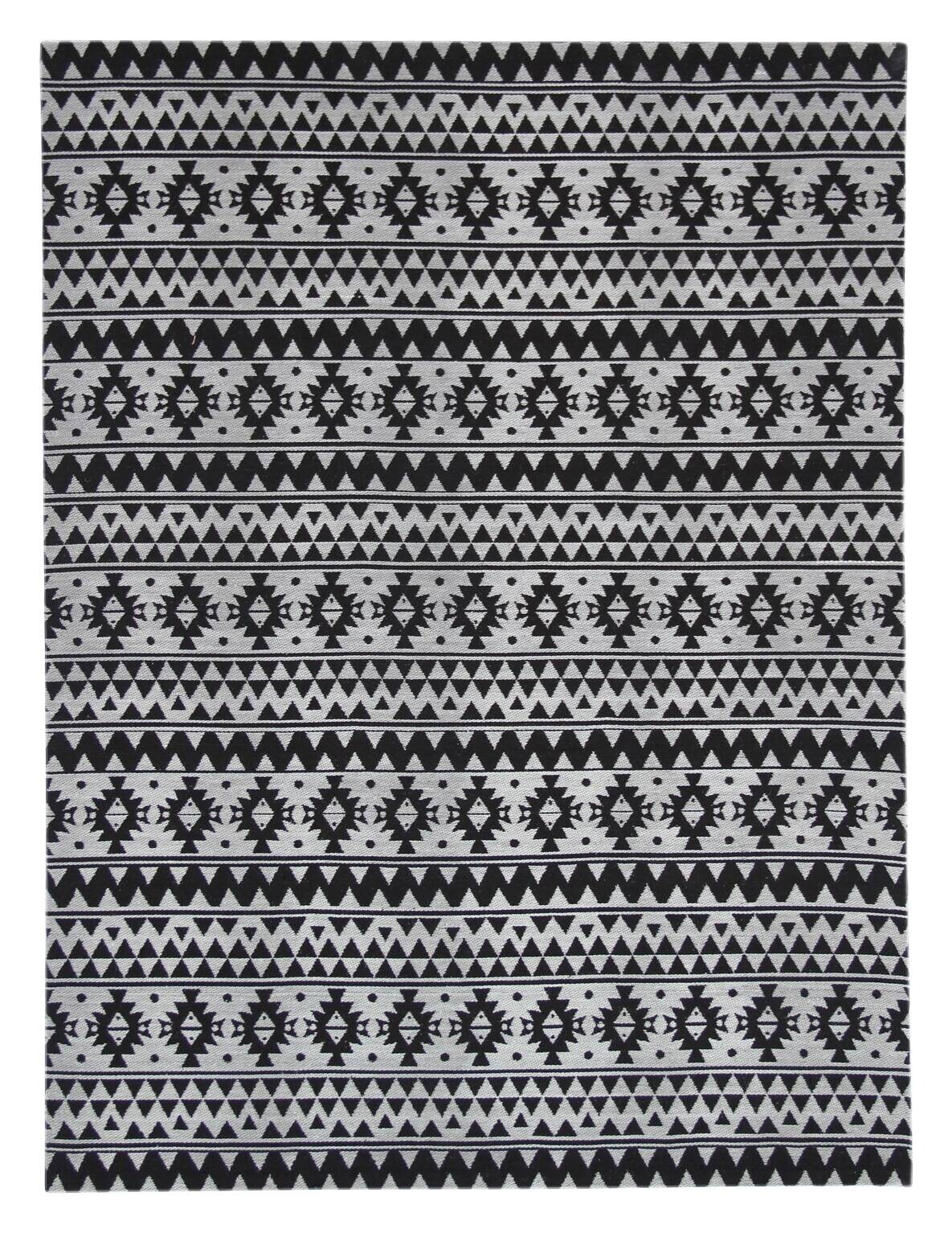 Kayoom Flachgewebeteppich Sunny 210 schwarz B/L: ca. 160x230 cm