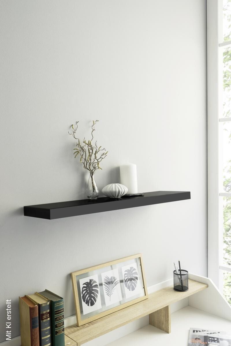 Wandboard Shelvy 80 schwarz B/H/T: ca. 80x4x24 cm