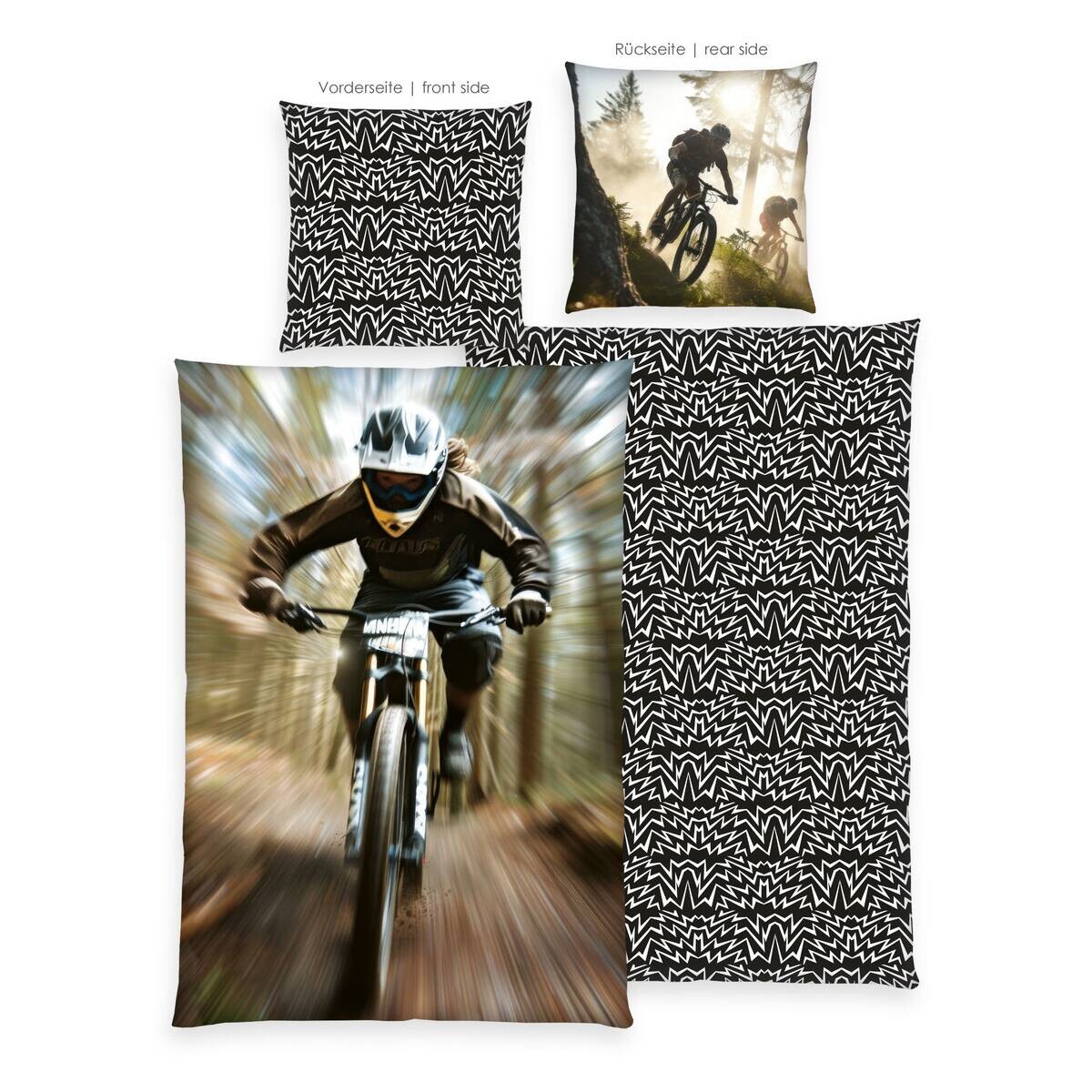 Microfaser Bettwäsche Mountainbike bunt Polyester