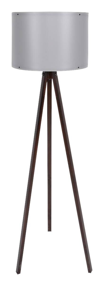 Opviq Stehleuchte nussbaum grau MDF Polypropylen B/H/T/L/D: ca. 38x145x38x38x38 cm E27 1 Brennstellen