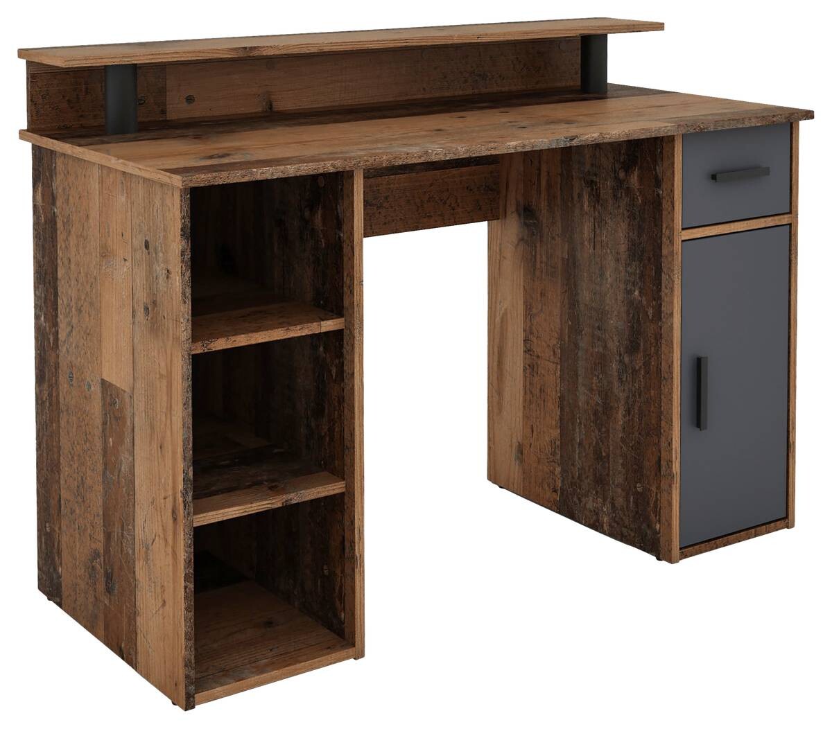 Schreibtisch DIEGO Eiche Old Wood Nachbildung anthrazit