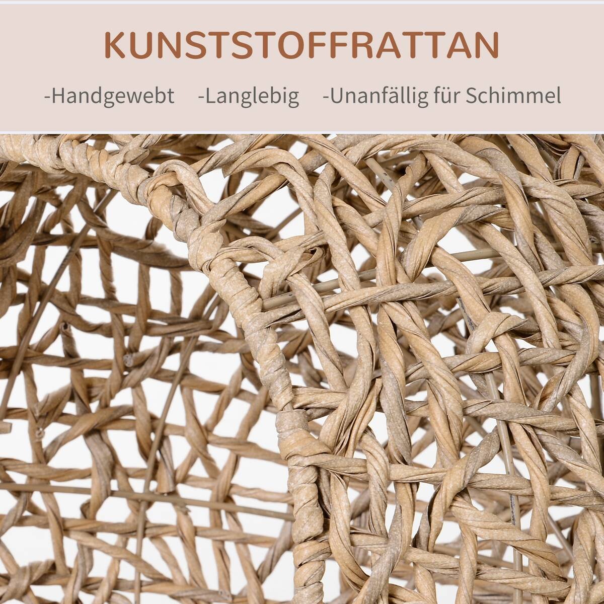 PawHut Katzenkorb natur Rattan B/H/L: ca. 52x58x52 cm