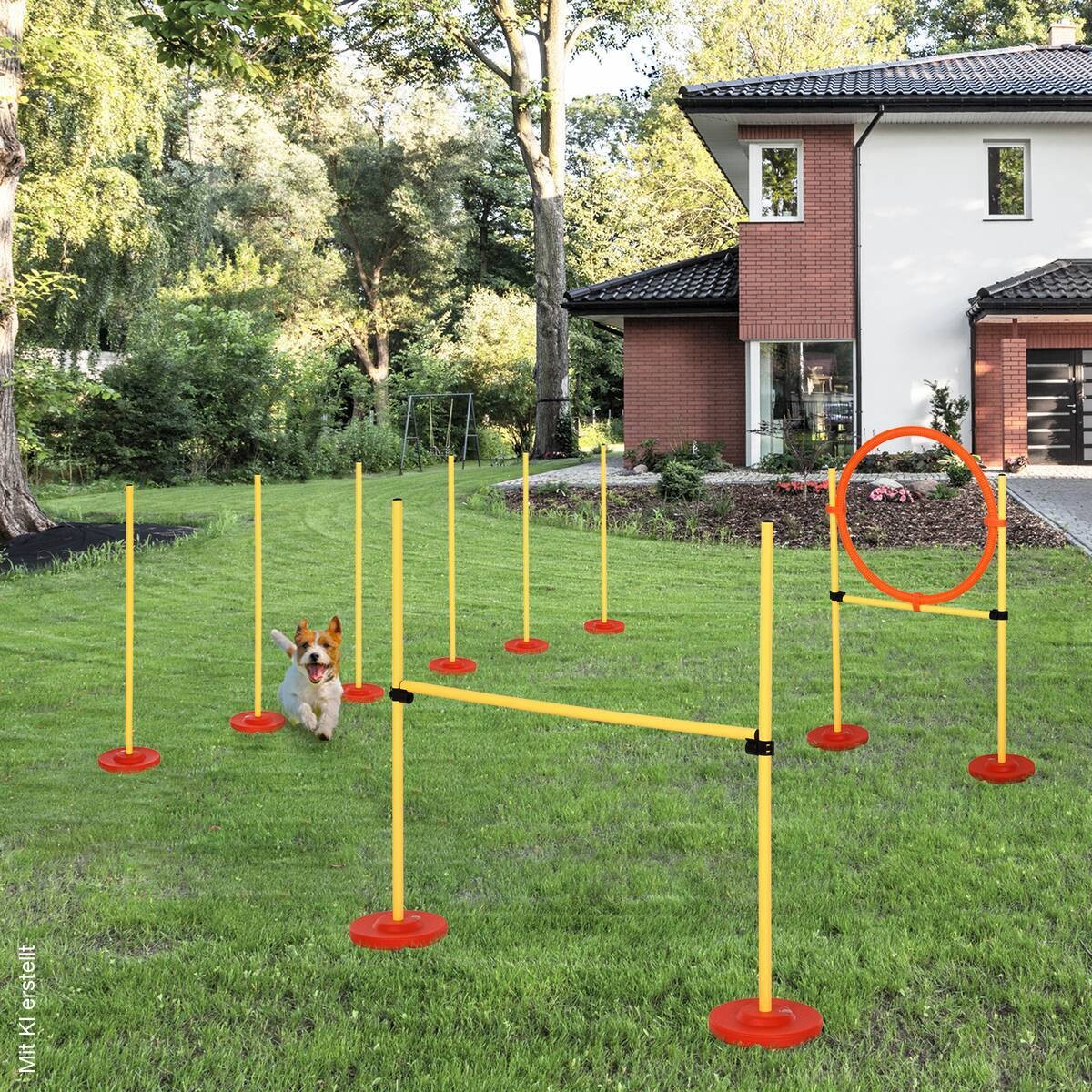 PawHut Agility gelb Kunststoff B/H/L: ca. 128x100x23 cm