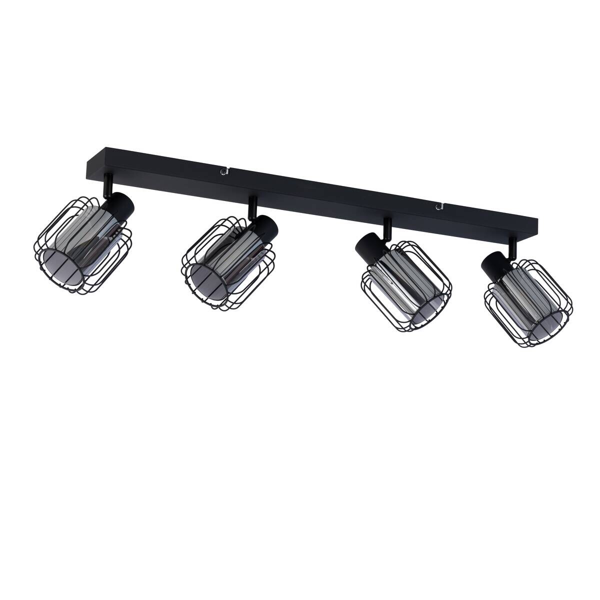POCOline Spot 4-flg. Solara schwarz Glas Metall B/H/L: ca. 17x14x77 cm E27 4 Brennstellen