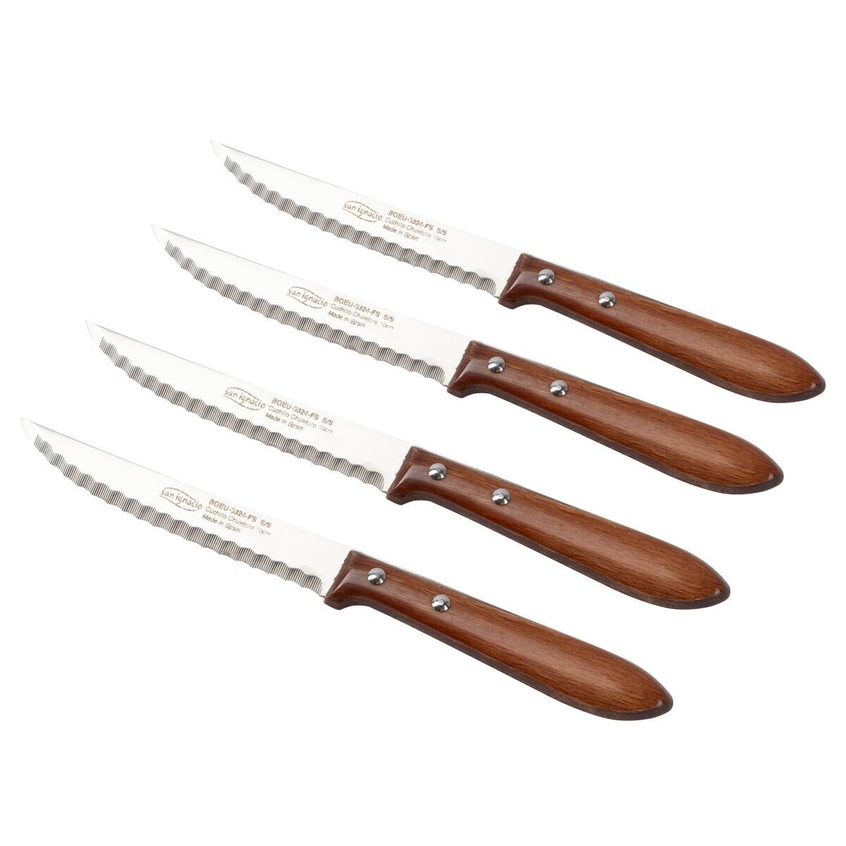 SAN IGNACIO Steakmesser TENO silber Holz 4 tlg.