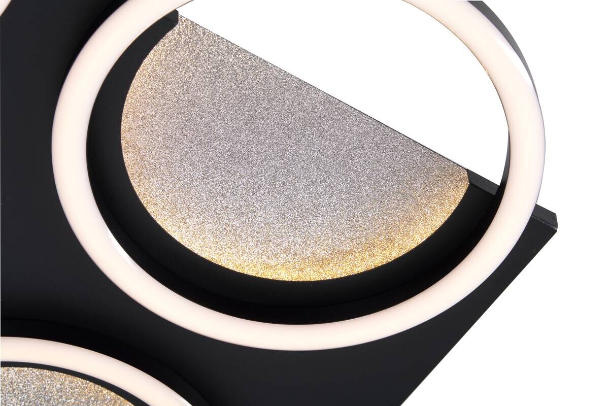 POCOline LED-Deckenleuchte Arietty schwarz Metall Kunststoff B/H/L: ca. 44,5x7x48 cm