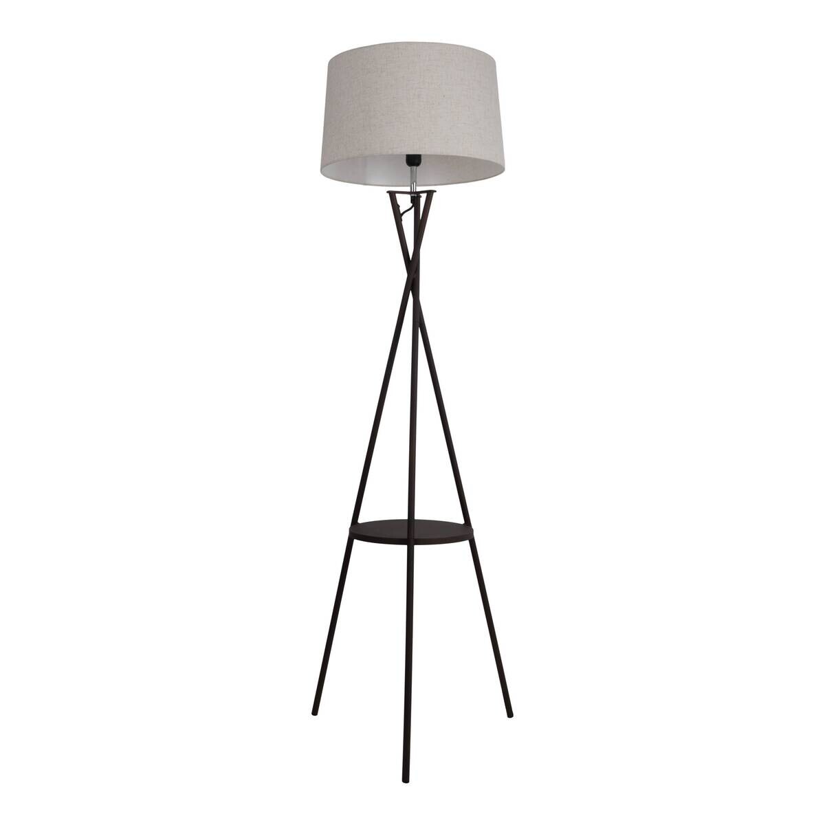 Näve Leuchten Stehlampe schwarz Textil Metall B/H/T/D: ca. 51x158x51x51 cm E27 1 Brennstellen