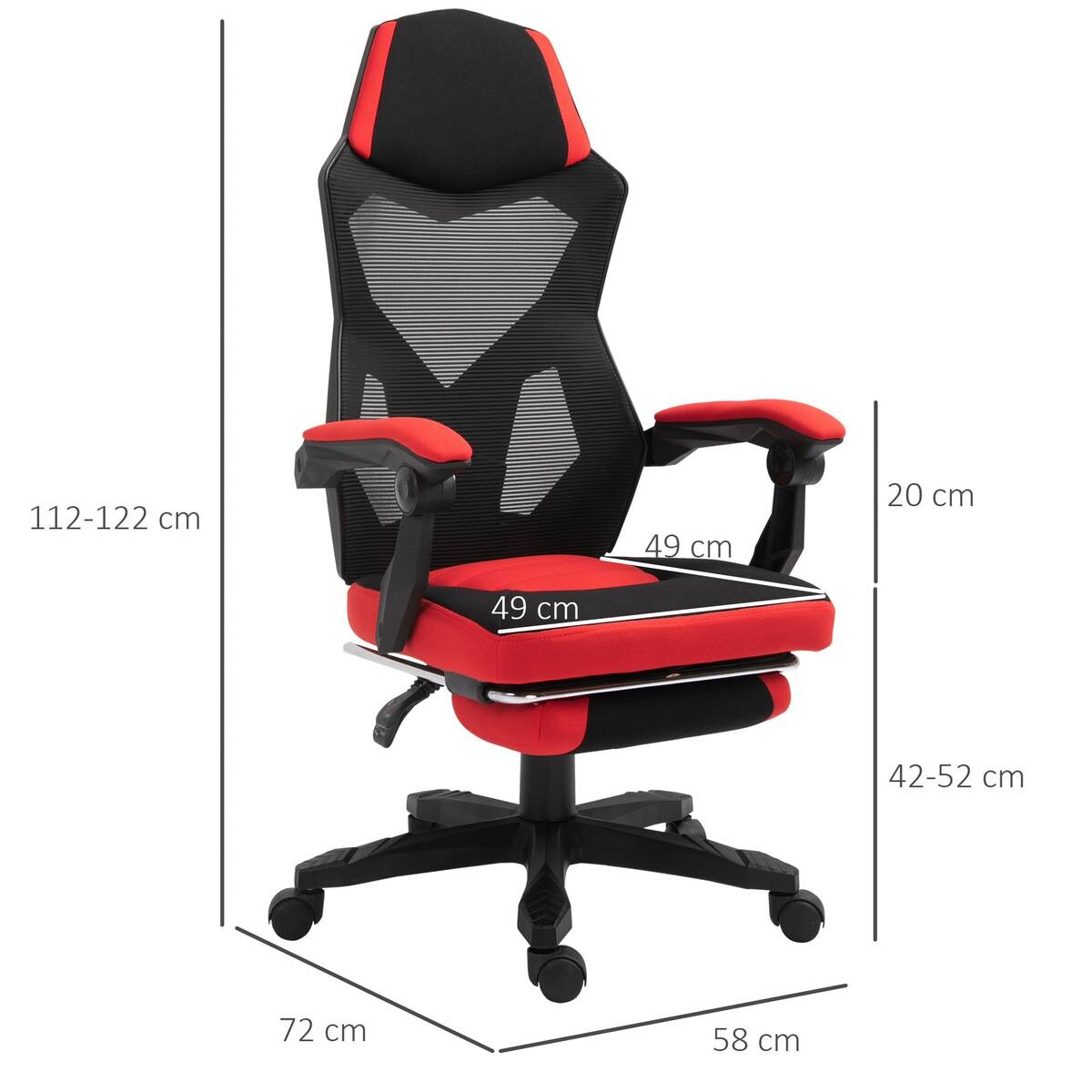 Drehstuhl 921-233 schwarz rot