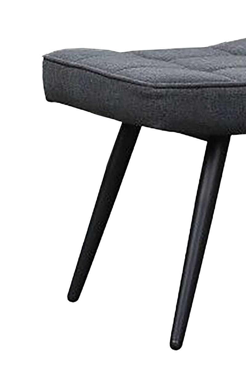 byLIVING Hocker UTA dunkelgrau schwarz Webstoff Metall B/H/T: ca. 60x39x41 cm