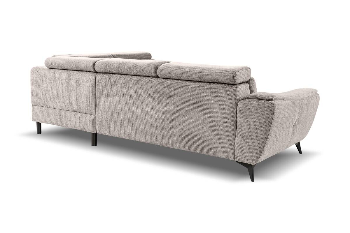 Ecksofa mit Bettfunktion und Bettkasten grau Microfaser B/H/T: ca. 274x82x231 cm