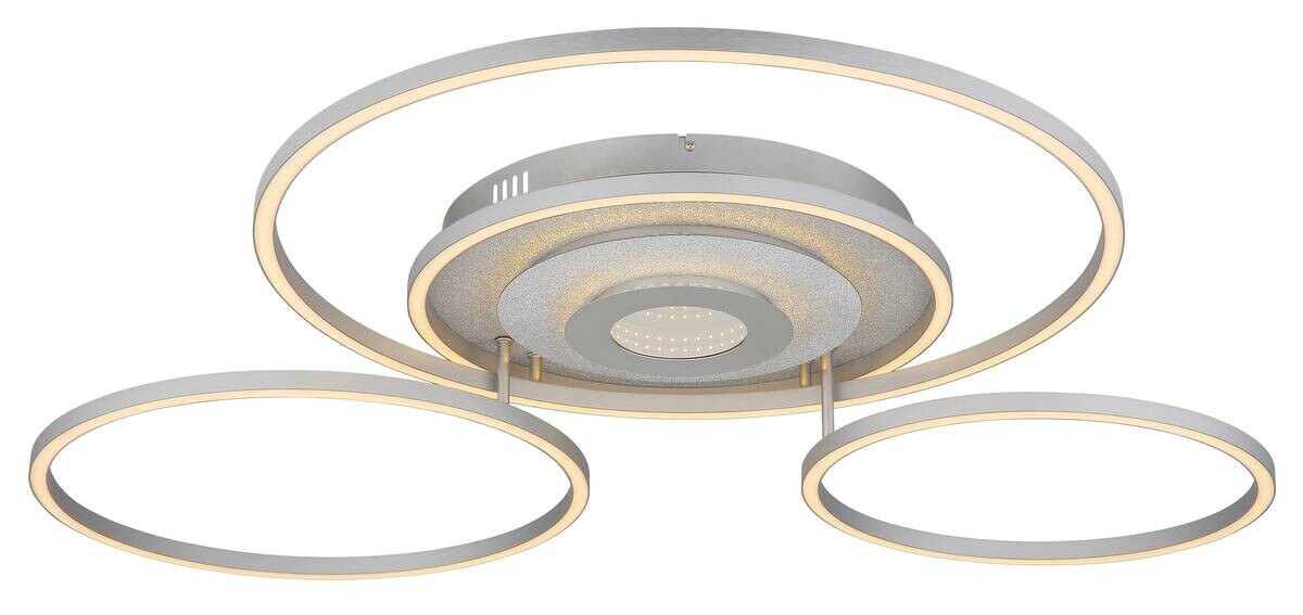 GLOBO LED-Deckenleuchte silber Aluminium Metall B/H/L: ca. 80,8x13,5x99,2 cm 1 Brennstellen