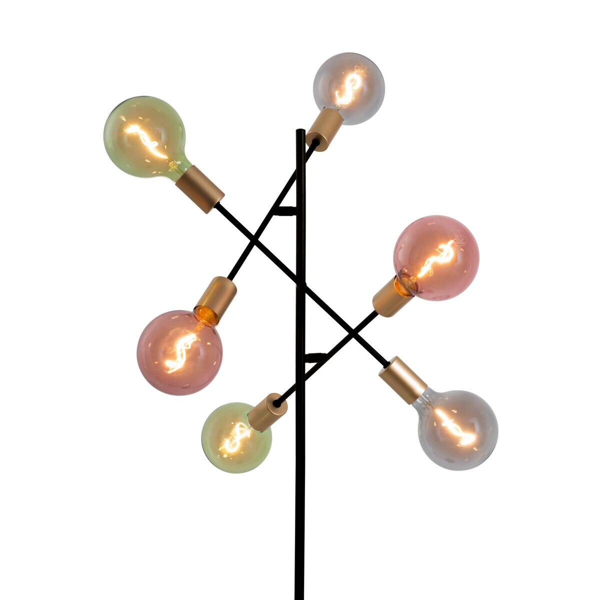 Näve Leuchten Stehlampe schwarz Metall B/H/T/D: ca. 49x150x49x49 cm E27 6 Brennstellen