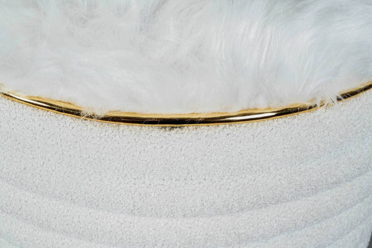 360 Living Hocker Doric 310 weiß gold H/D: ca. 50x42 cm