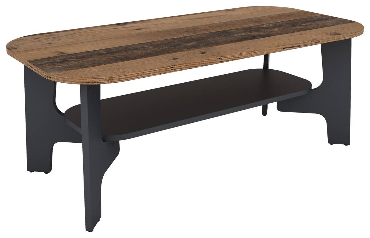 byLIVING Couchtisch JONNY Eiche Old Wood anthrazit anthrazit Holzwerkstoff Holzwerkstoff B/H/T: ca. 110x42,5x55 cm