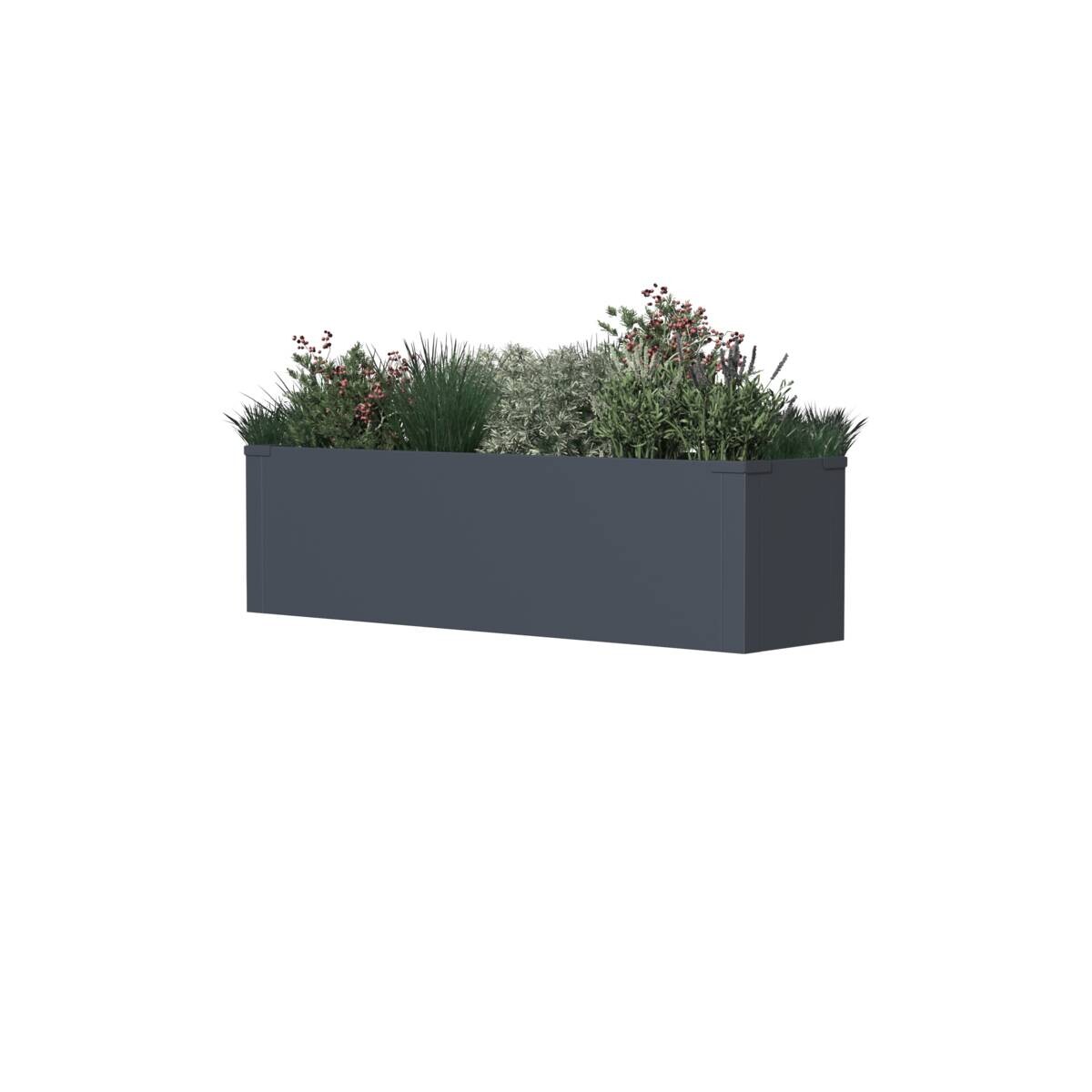Westmann Pflanzkasten Talus anthrazit Metall B/H/L: ca. 100x27x25 cm