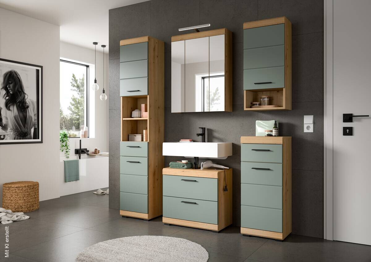 Spiegelschrank Scout Eiche Artisan Nachbildung salbei Nachbildung B/H/T: ca. 60x79x37 cm