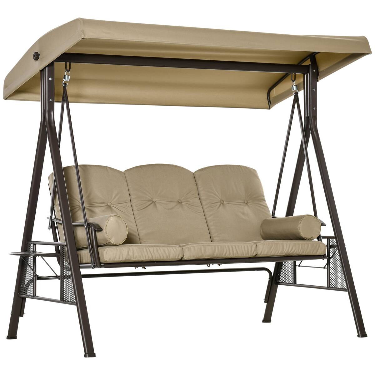 Outsunny Hollywoodschaukel khaki Polyester B/H/L: ca. 206x183x116 cm