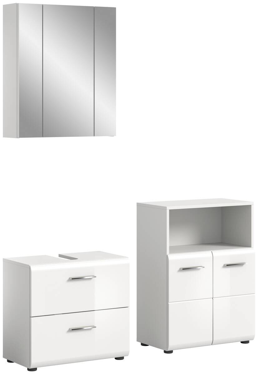 Badezimmer-Set ICE weiß weiß Hochglanz B/H/T: ca. 135x190x32 cm