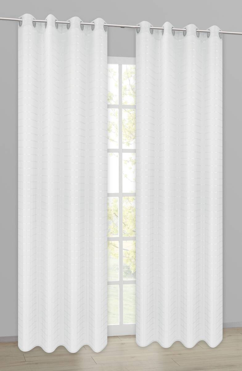 POCOline Ösenvorhang Check weiß B/L: ca. 135x245 cm