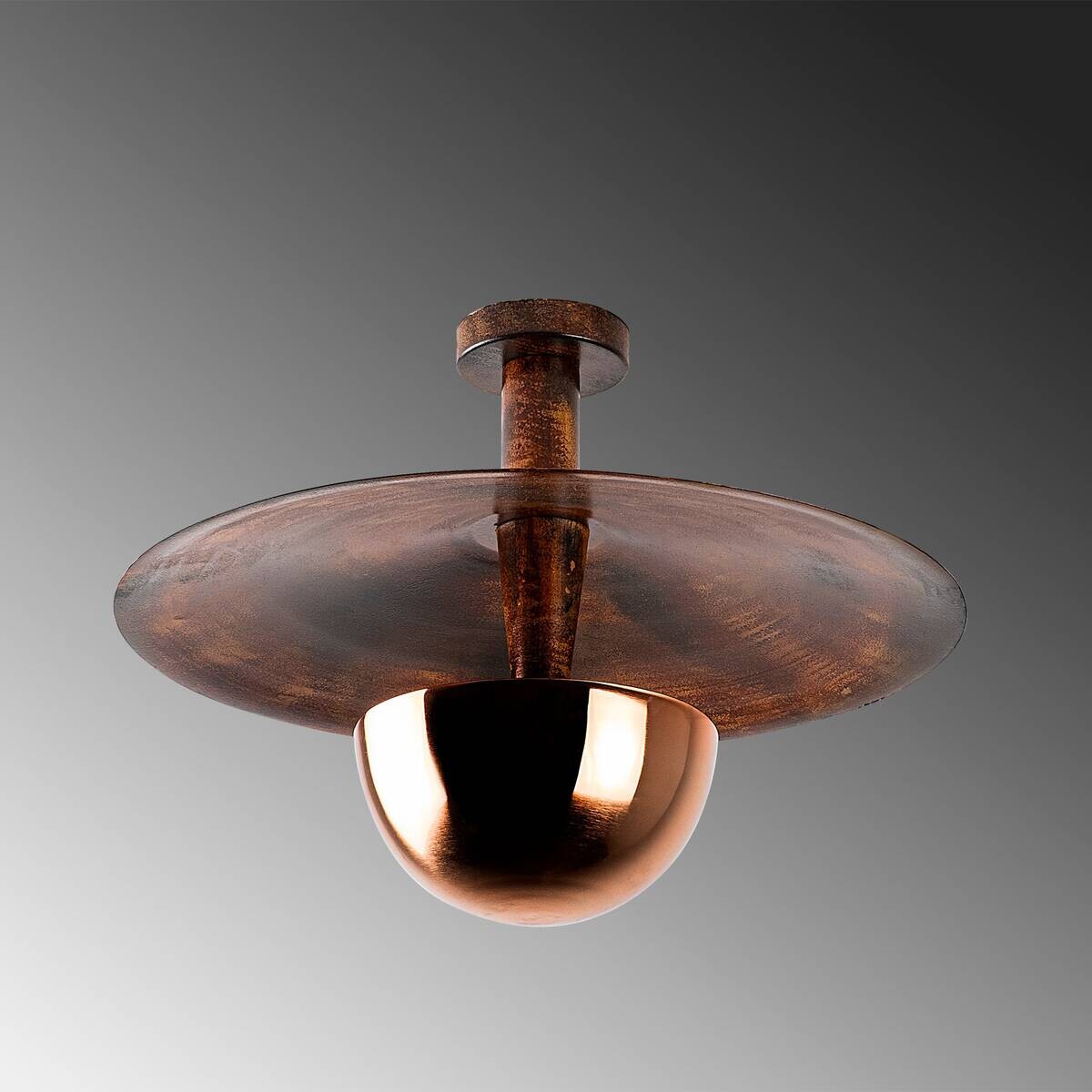 Opviq Deckenleuchte Kurt Kupfer Metall B/H/T/L/D: ca. 48x35x48x48x48 cm G9 1 Brennstellen