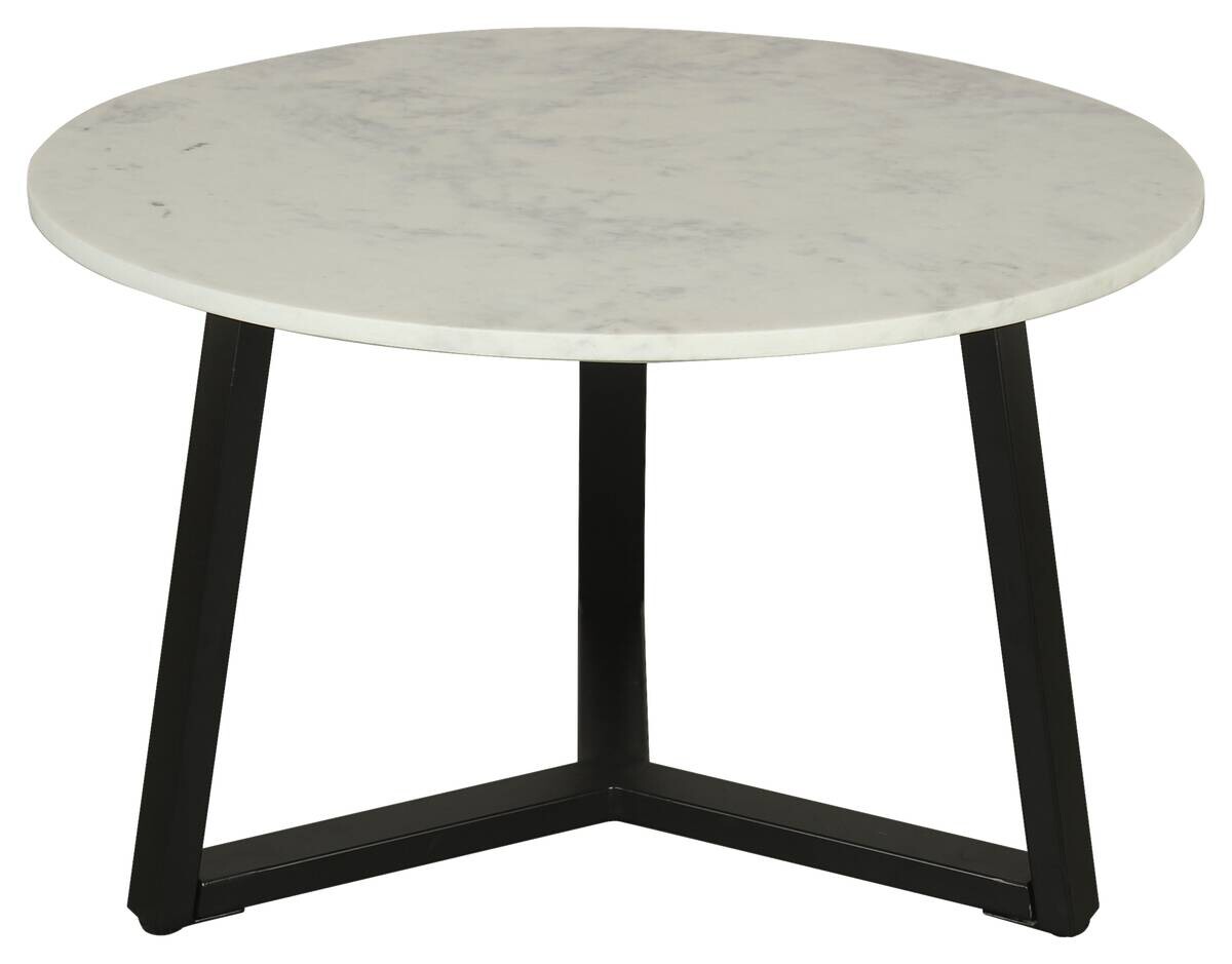 byLIVING Couchtisch CROSS schwarz weiß Metall Marmor H/D: ca. 46x75 cm