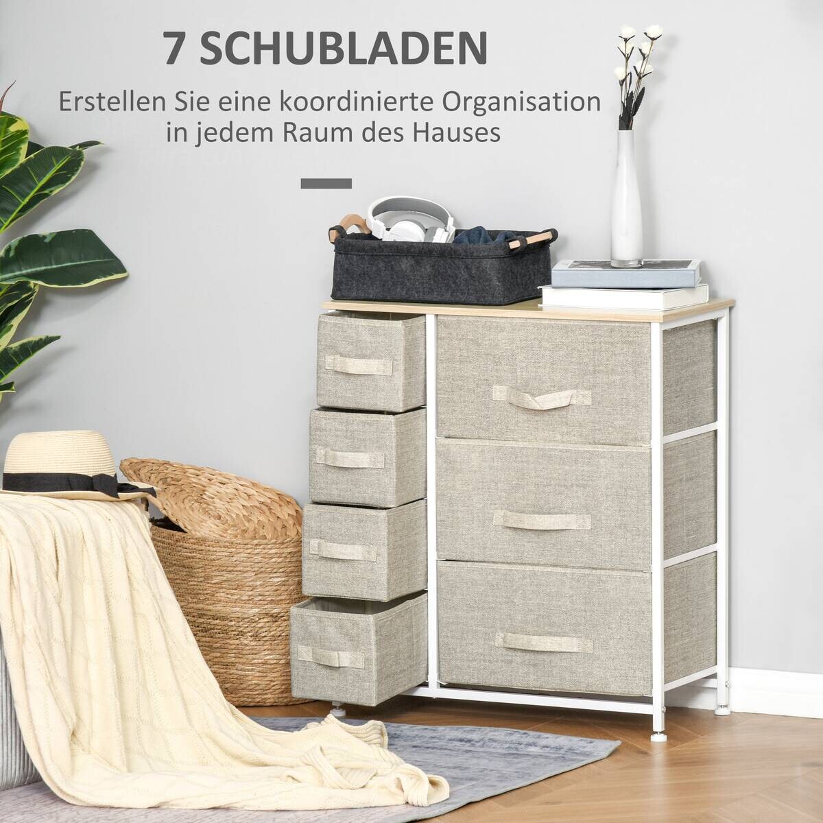 HOMCOM Aufbewahrungsregal hellgrau Polypropylen B/H/L: ca. 30x63,5x71 cm