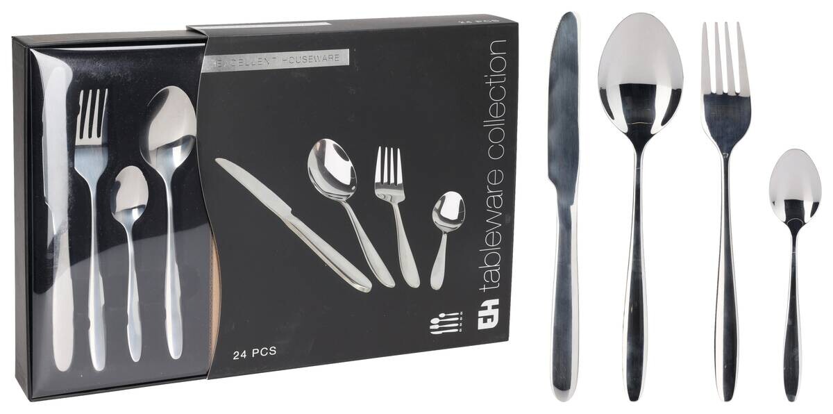 Besteckset silber Edelstahl 24 tlg.