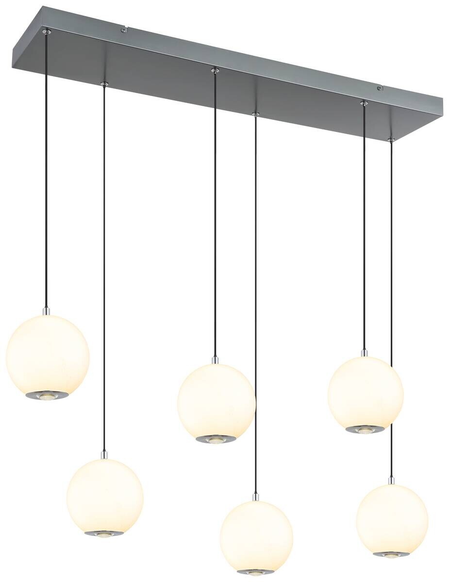GLOBO Pendelleuchte grau Opal Glas Metall B/H/T/L: ca. 30x150x97,5x97,5 cm 1 Brennstellen