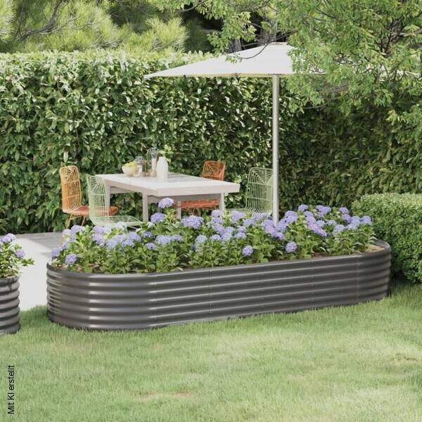 Hochbeet grau Stahl B/H/L: ca. 100x36x249 cm