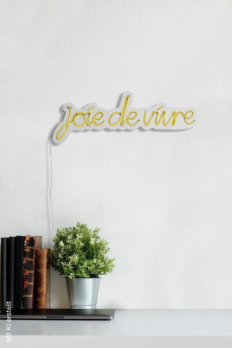 Opviq LED-Wandleuchte gelb PVC B/H/T/L: ca. 53x19x2x53 cm