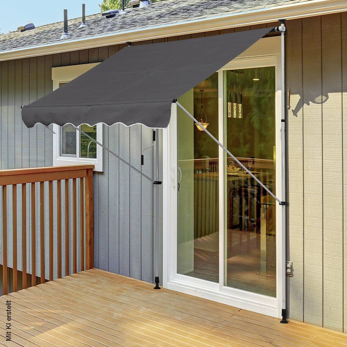 Outsunny Klemm-Markise grau B/L: ca. 200x150 cm