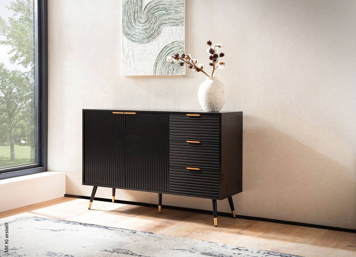 Sideboard schwarz B/H/T: ca. 120x80x40 cm