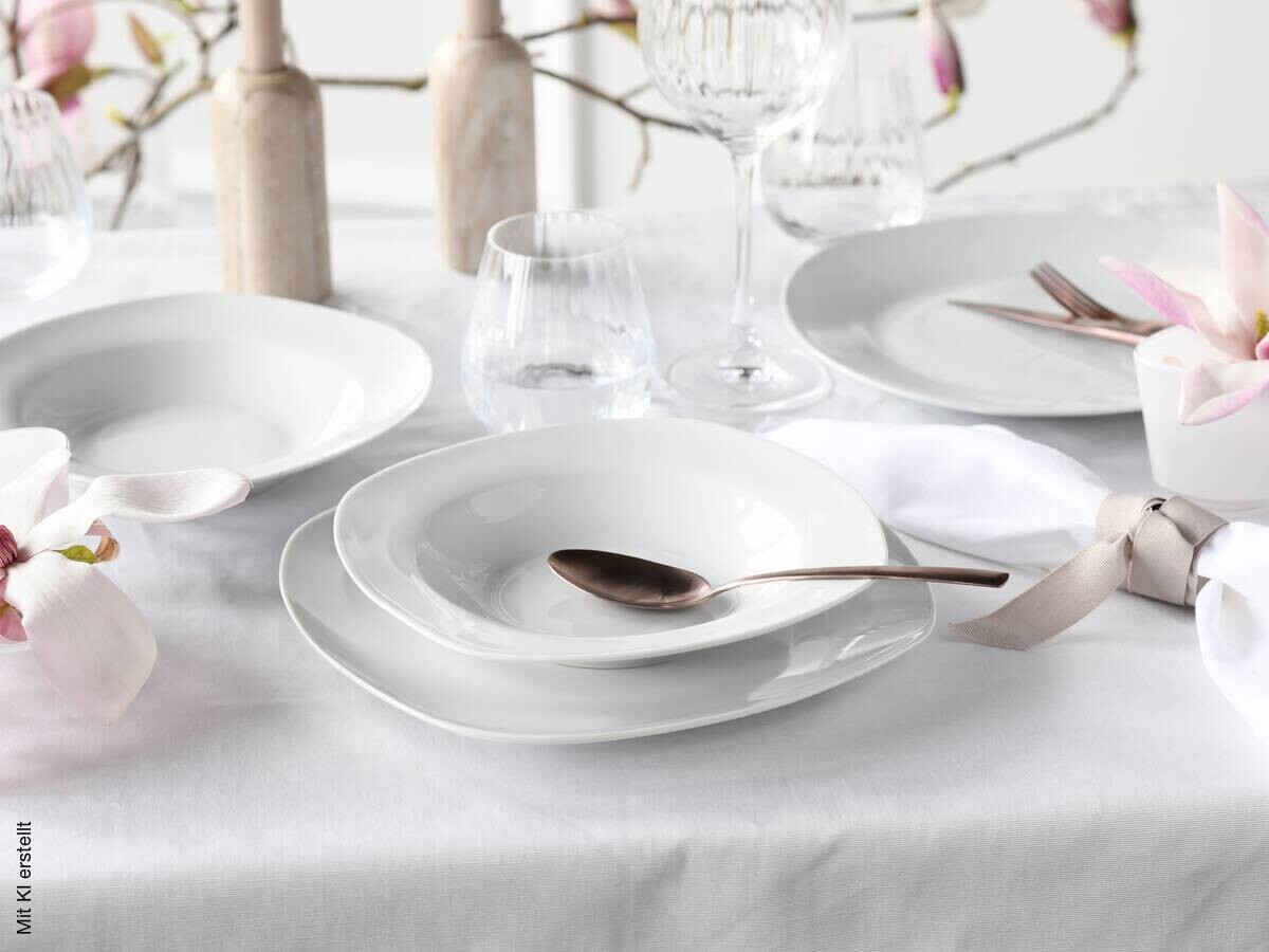 CreaTable Tafelservice Amelie weiß Porzellan 18 tlg.