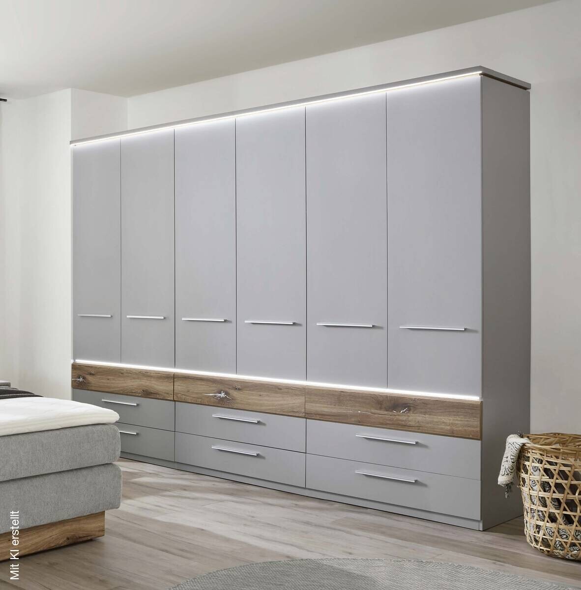 Kleiderschrank Tulsa Arktisgrau Oak Flagstaff Nachbildung B/H/T: ca. 301x229x61 cm
