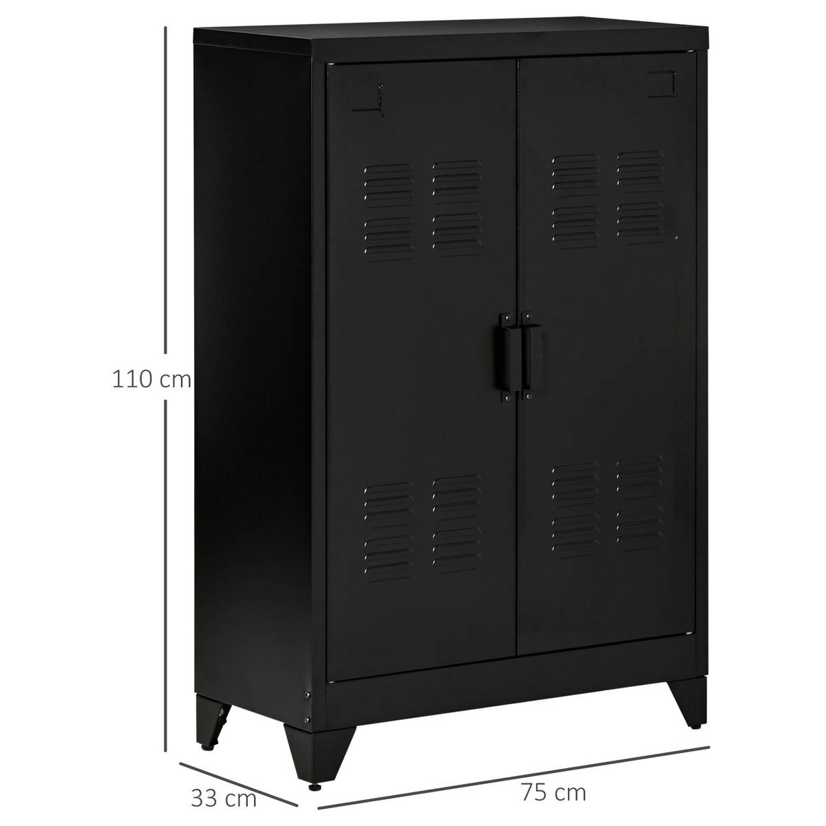 Sideboard 838-148BK schwarz B/H/T: ca. 75x110x33 cm