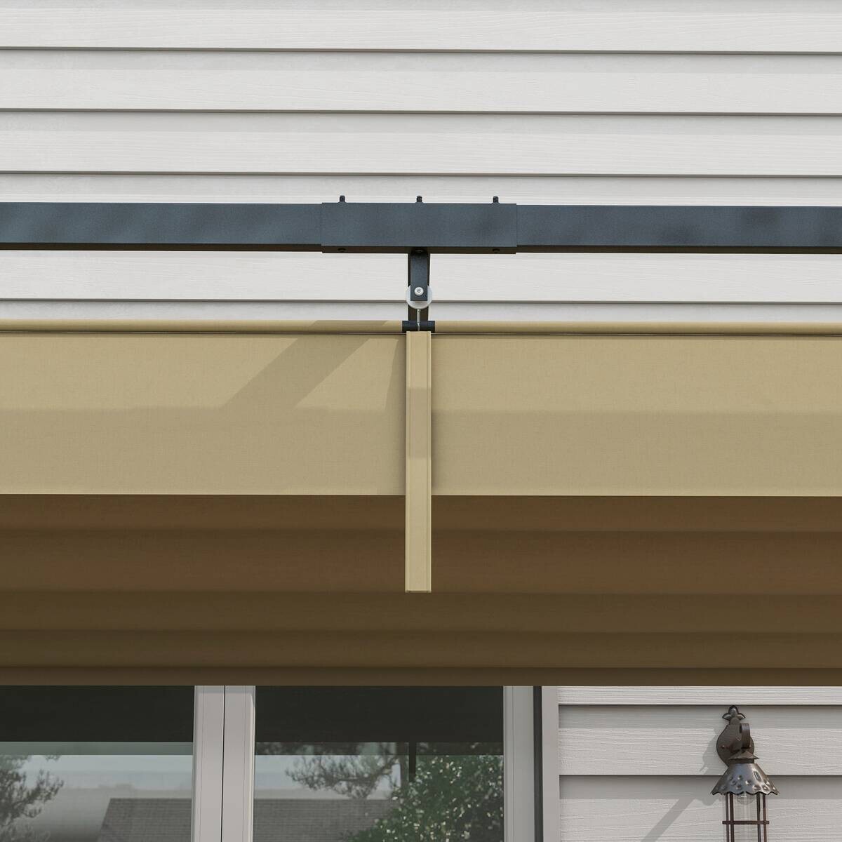 Outsunny Pergola khaki Polyester B/H/L: ca. 213x221x298 cm