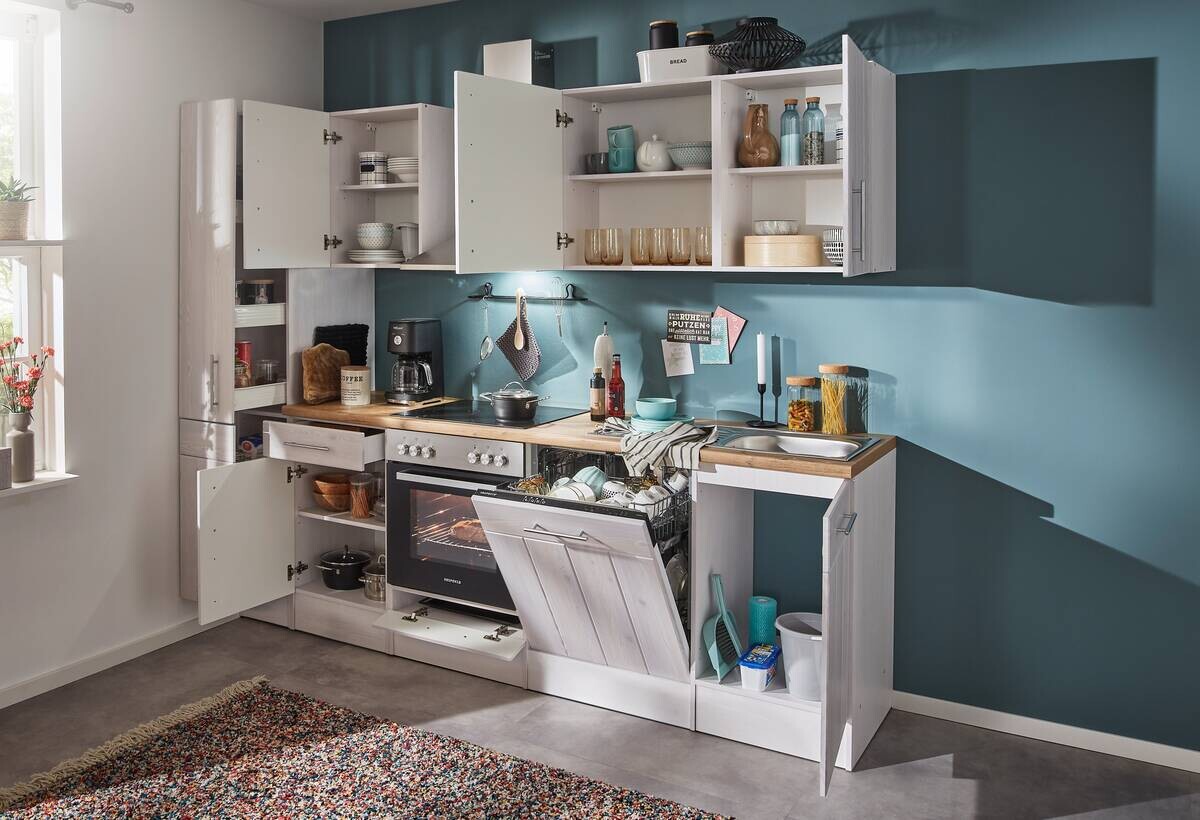 Respekta Küchenblock Premium weiß matt B/H/T: ca. 250x211x60 cm