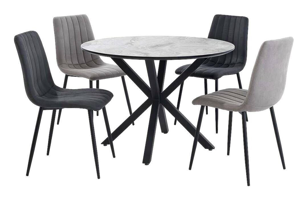 Esstisch schwarz grau Marmoroptik H/D: ca. 77x110 cm