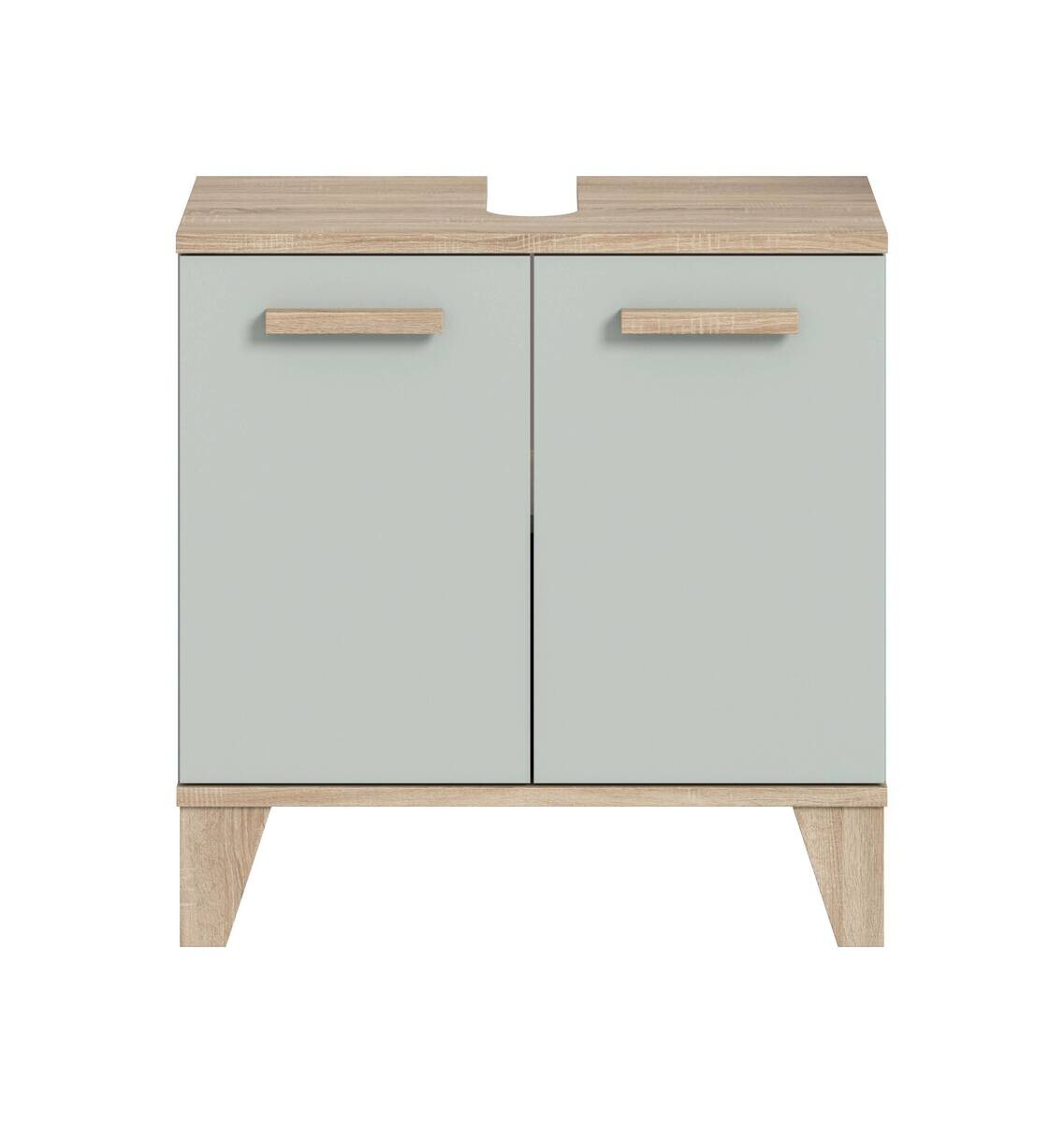 Waschbeckenunterschrank STAR hellgrün Eiche hell Nachbildung B/H/T: ca. 60x61x34 cm