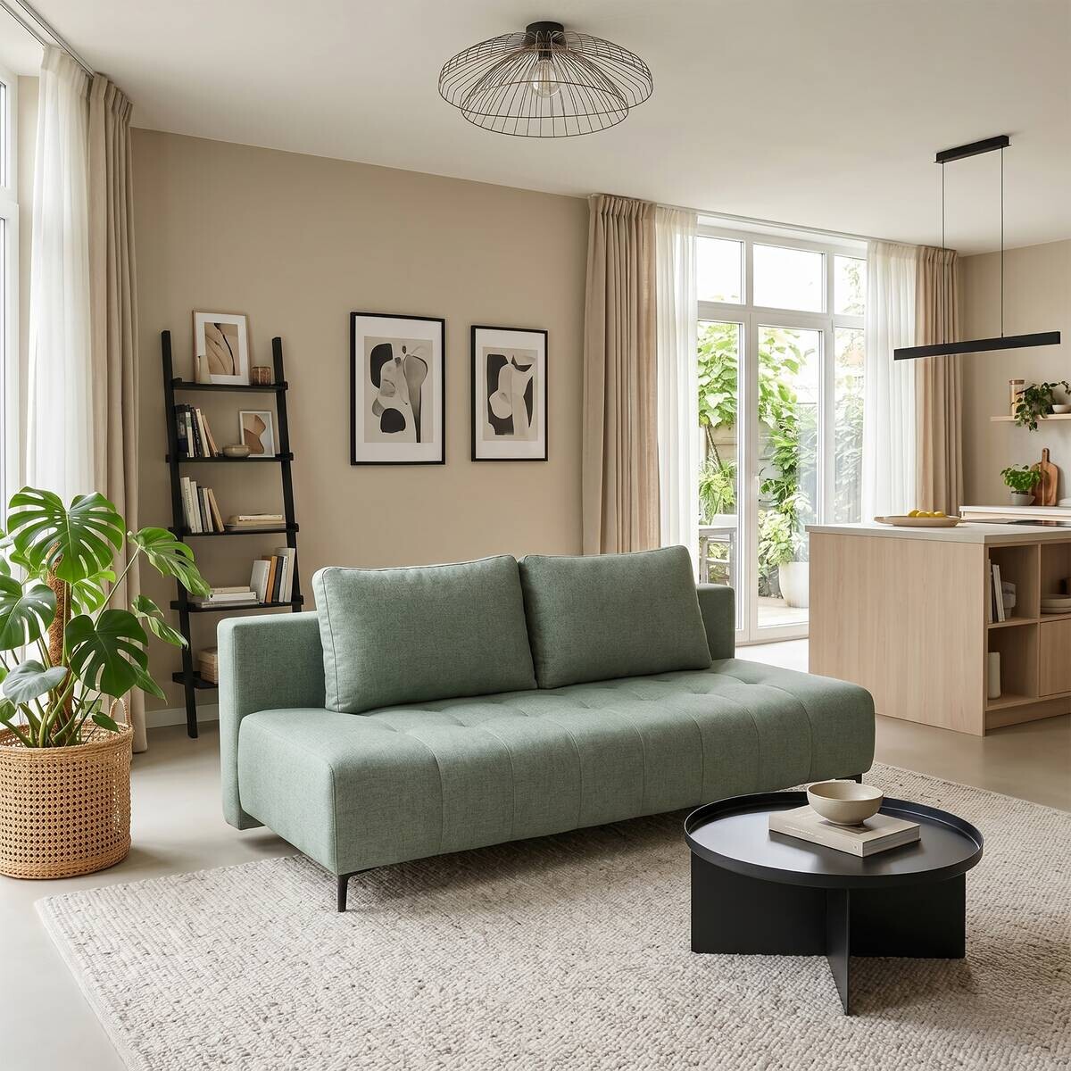 Schlafsofa salbei Webstoff B/H/T: ca. 195x88x95 cm