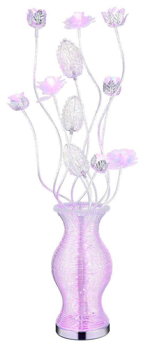 GLOBO LED-Tischleuchte FLORIELLE silber Aluminium Kunststoff H/D: ca. 88x29 cm 1 Brennstellen