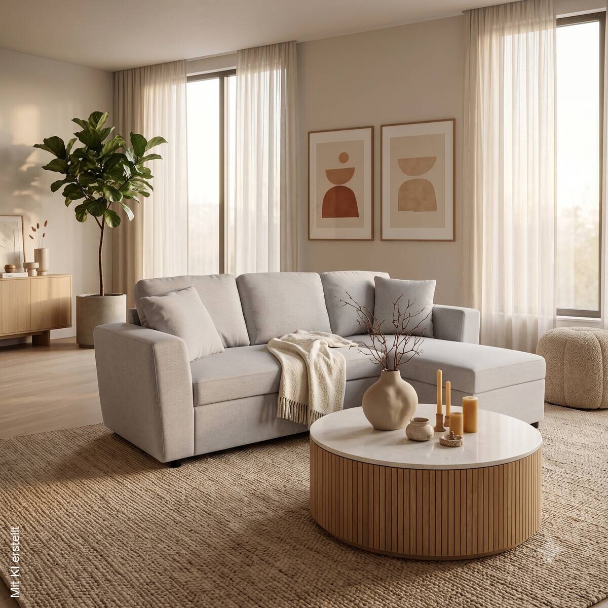 Ecksofa mit Bettfunktion und Bettkasten hellgrau Webstoff B/H/T: ca. 234x86x144 cm