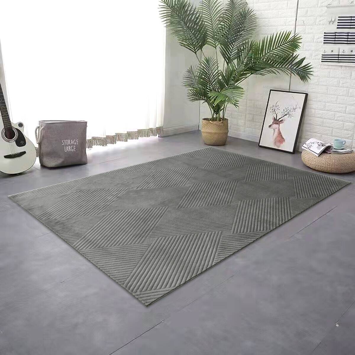 Fellimitat Monaco grau B/L: ca. 80x150 cm