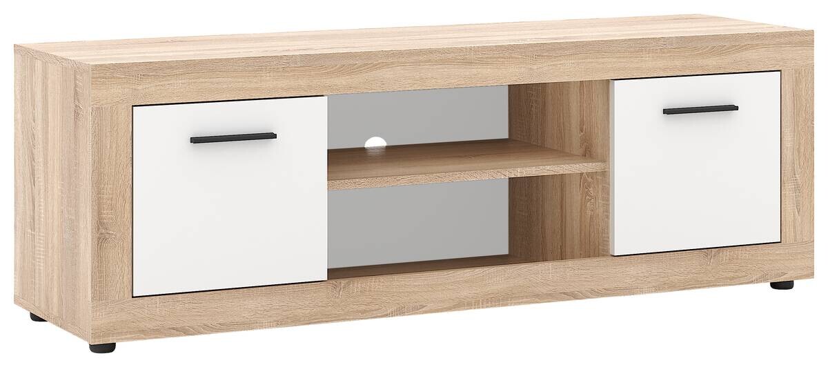 TV-Lowboard LUNA 2D Eiche Sonoma Nachbildung weiß matt B/H/T: ca. 140x40x40 cm