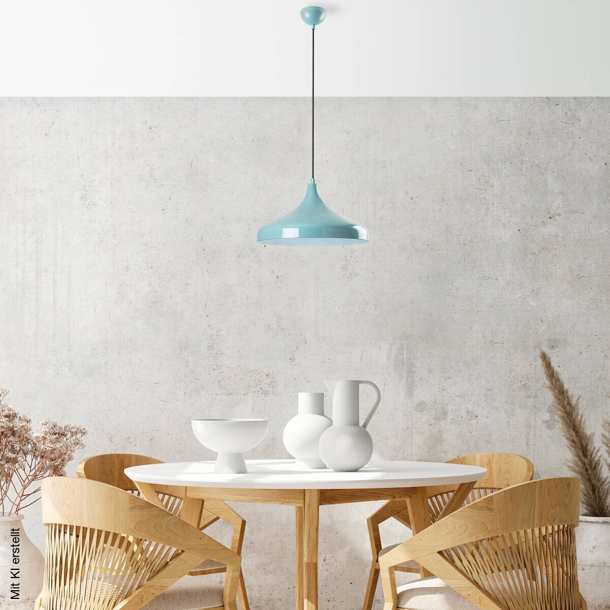 Opviq Pendelleuchte türkis B/H/T: ca. 36x118x36 cm E27 1 Brennstellen