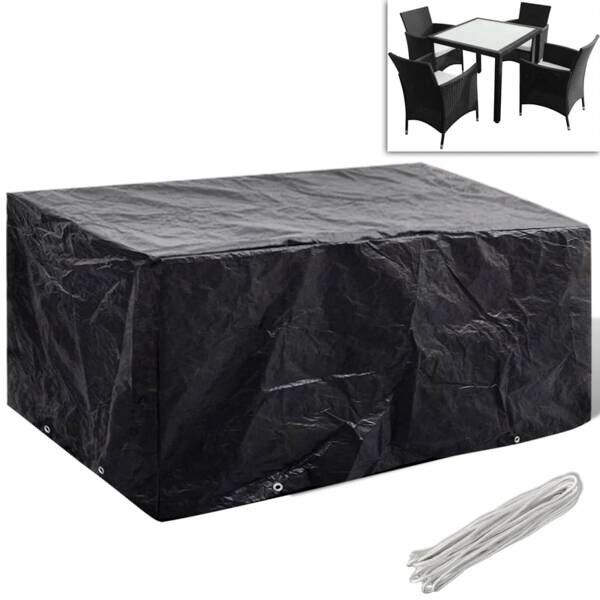 vidaXL Gartenmöbel-Abdeckung schwarz Aluminium B/H/L: ca. 140x90x180 cm