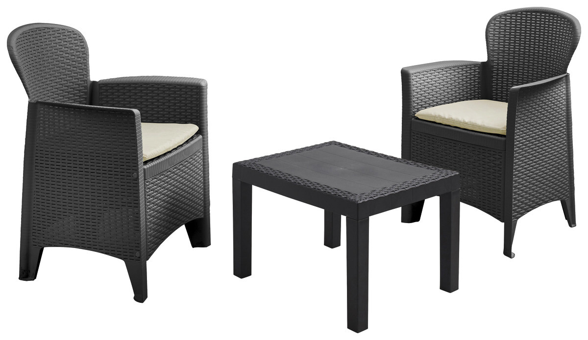 ProGarden Balkonset Akita anthrazit Kunststoff